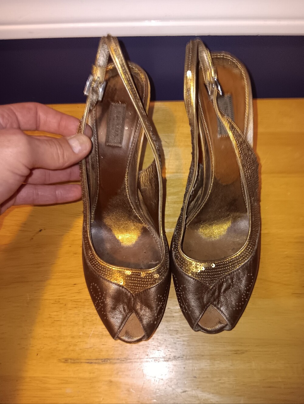 Prada Leather & Sequin Heels Size 39